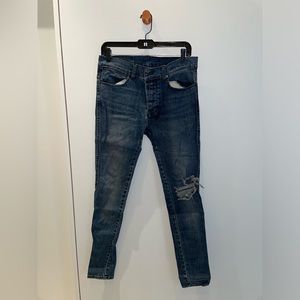 Ksubi Van Winkle blue jeans, vintage torn-up size 31